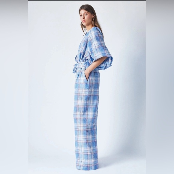 The Label Edition Thalia pants blue checks XS - Picture 2 of 3